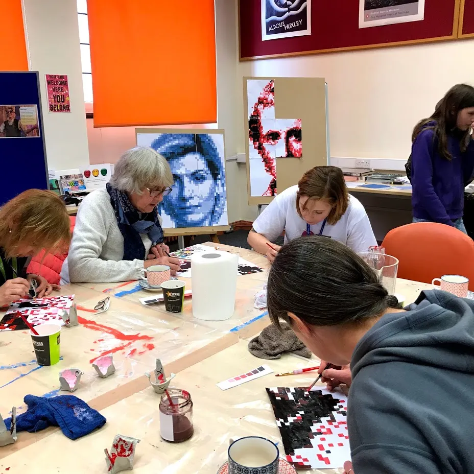 People painting.