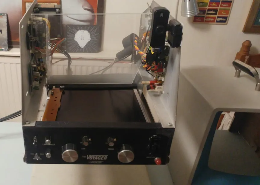 Electronics inside a dismantled crt screen