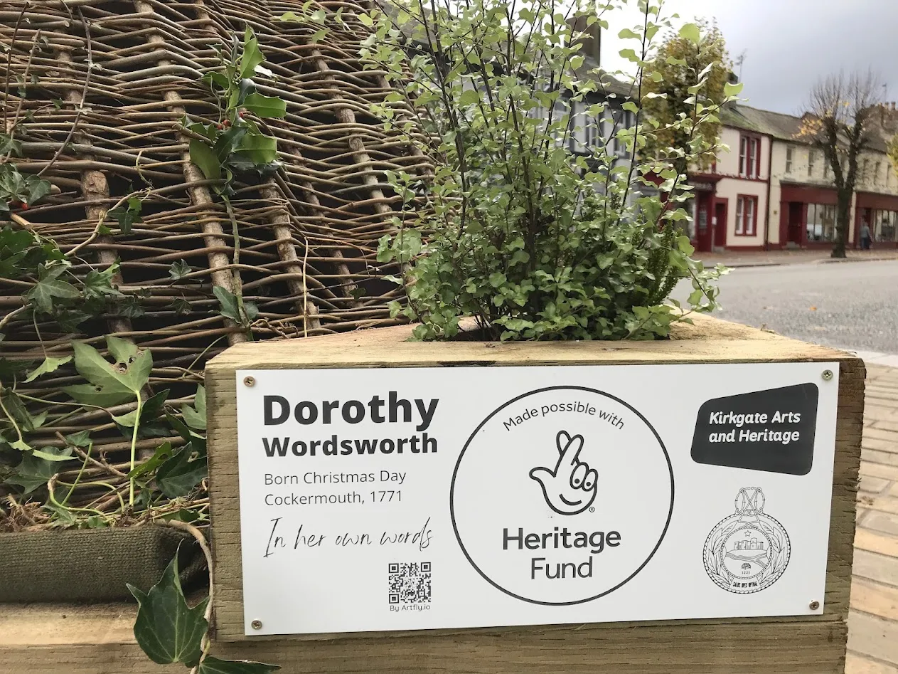 Heritage fund sponsor sign attached to wooden structure 