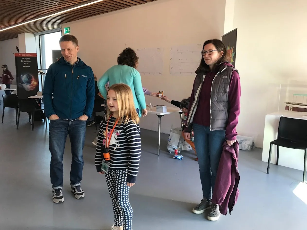 Man, woman and child.