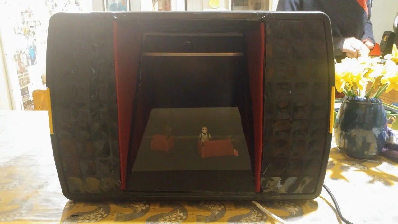 Black plastic storage tub