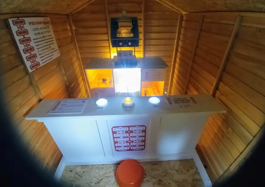 Inside of the shed showing the full installation