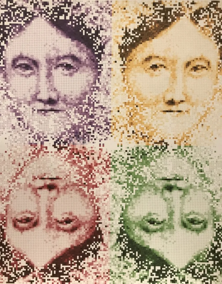 Four combined pics of Dorothy Wordsworth in pixel form