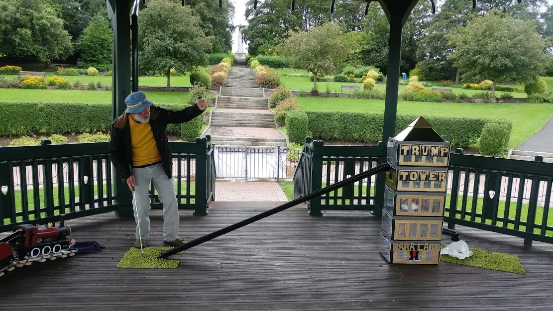 Man punching the air.