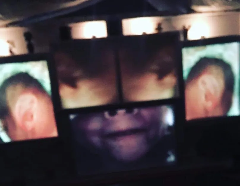 Projected face with ears for eyes