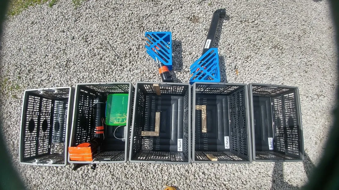 Five crates