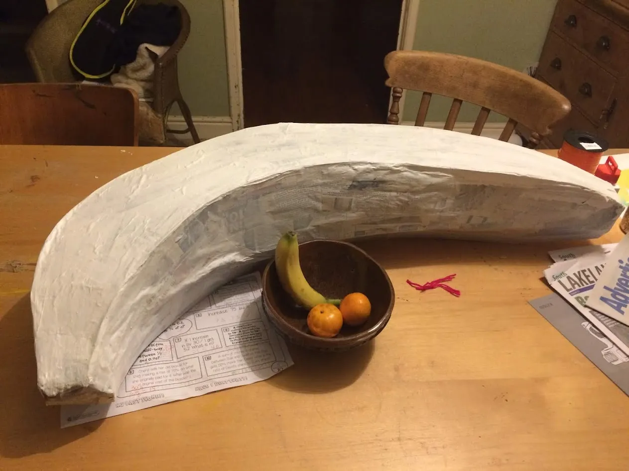 Large white card banana