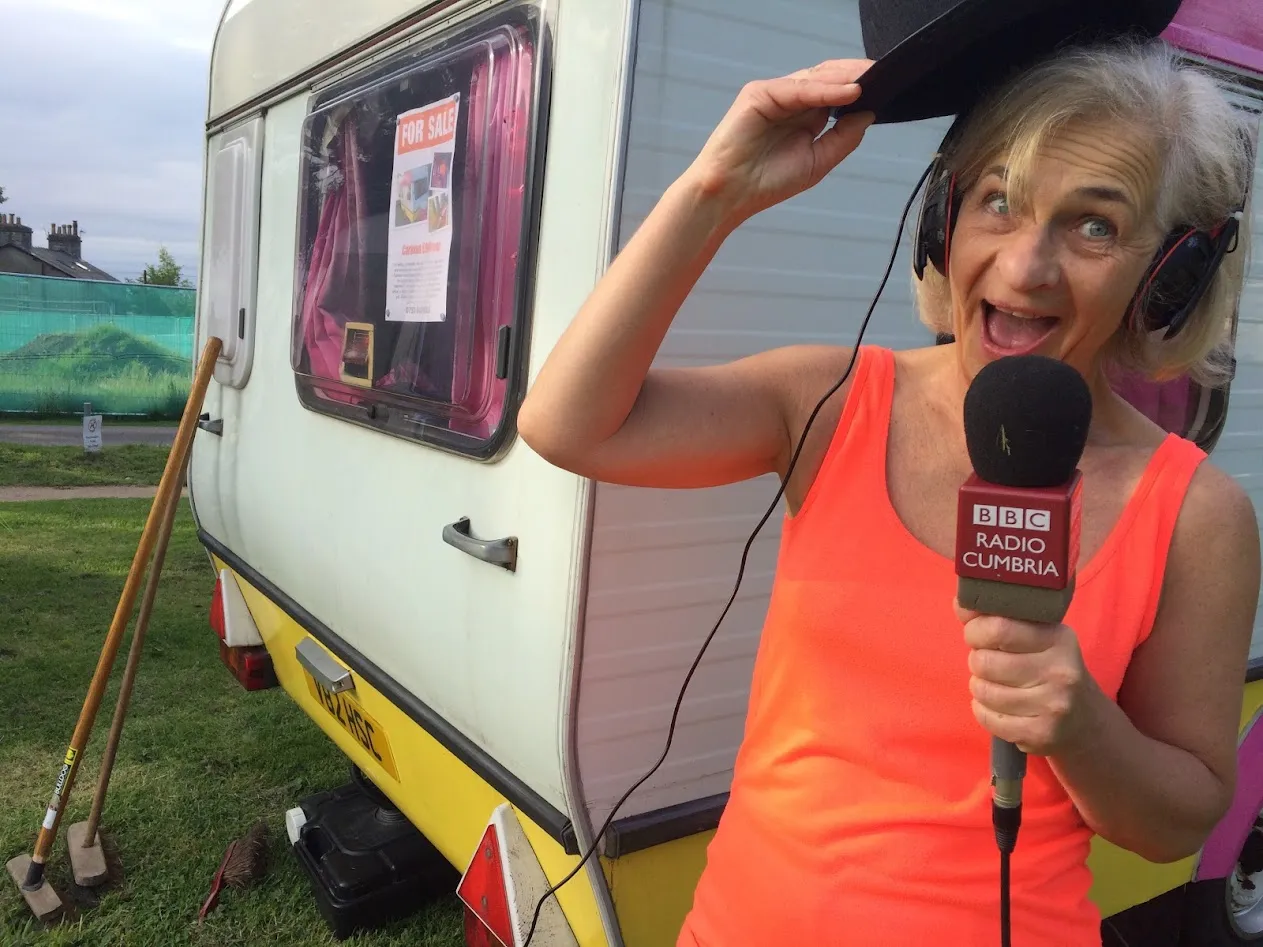 Woman with microphone