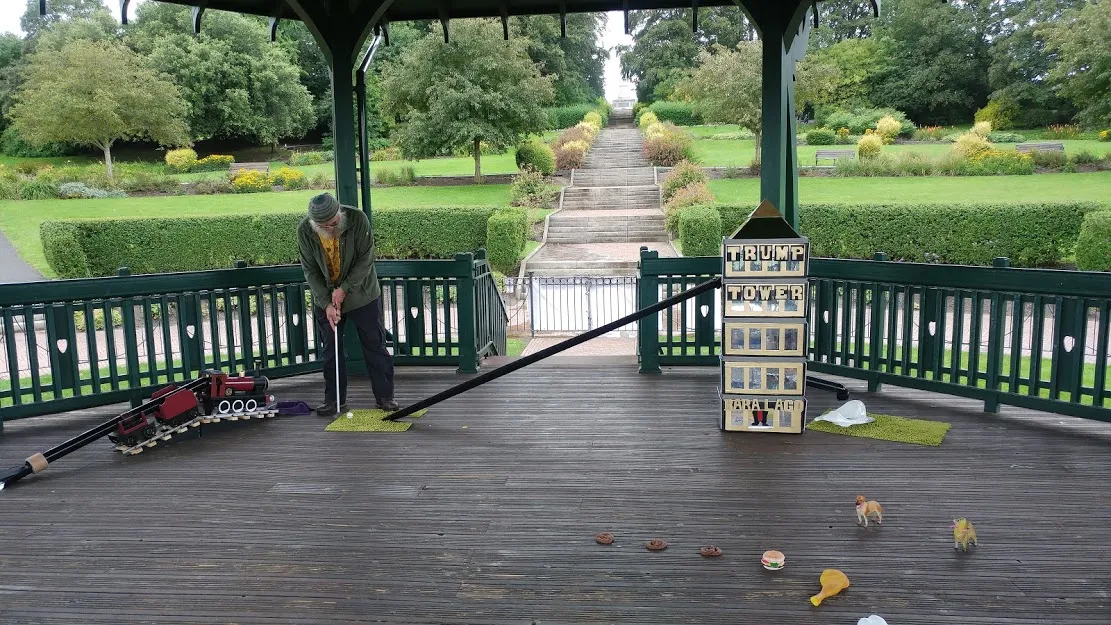 Man about to play hole.