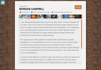 Webpage show information about photographer